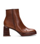 Hispanitas Tokio brązowe skórzane buty za kostkę - obcas 7 cm