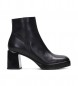 Hispanitas Tokio Czarne skórzane buty za kostkę - obcas 7 cm