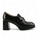 Hispanitas Mocassins en cuir Basalt noir