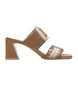 Hispanitas Brown leather sandals Mallorca -Heel height 6.5cm