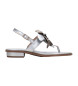 Hispanitas V24 sandaler i sølvfarvet læder
