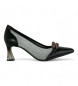 Hispanitas Zapatos de piel Melbourne negro -Altura tacón 6cm-