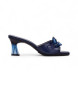 Hispanitas Niebieskie skórzane sandały Soho - Wysokość obcasa 6,5 cm