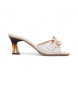 Hispanitas Soho beli usnjeni sandali -Višina pete 6,5 cm