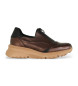 Hispanitas Sneaker in pelle marrone con cerniera