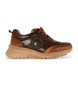 Hispanitas Brown leather trainers with side logo