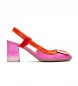 Hispanitas Zapatos de Piel Australia lila, rojo -Altura tacón 6,5cm-