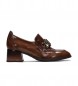 Hispanitas Sapatos Charlize em pele castanha -Altura do salto 4,5 cm