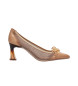 Hispanitas Brązowe skórzane buty Soho - Wysokość obcasa 6,5 cm