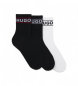 HUGO Lot de 3 chaussettes sportives blanc, noir