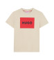 HUGO T-shirt a manica corta con logo beige