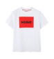 HUGO T-shirt à manches courtes avec logo blanc