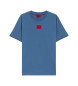 HUGO T-shirt en coton tricot bleu