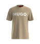 HUGO T-shirt  coupe rgulire en jersey de coton avec impression du logo en beige