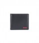 HUGO Skórzany portfel z grawerem Loco in Box czarny, czerwony