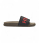 HUGO Groenbruine teenslippers met logo op de band