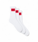 HUGO Lot de 3 chaussettes blanches unies