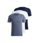 HUGO Pack 3 T-shirt Logo blu, blu navy, bianco