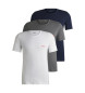 HUGO Pack de 3 camisetas interiores de punto de algodón blanco, gris, marino