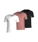 HUGO Pack de 3 camisetas interiores de punto de algodón blanco, rosa, negro