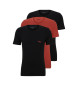 HUGO Zestaw 3 koszulek czarny, czerwony
