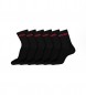 HUGO Lot de 6 chaussettes noires avec logo