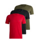 HUGO Set de tres camisetas interiores rojo, negro, verde