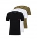 HUGO 3er-Pack Unterhemden aus Baumwolle grün, weiß, schwarz