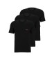 HUGO Pack 3 Camisetas Interiores Algodón negro