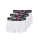 HUGO Pacote 3 calções de boxer stretcher brancos Logotipo CIntura