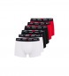 HUGO 5-pack hvide, sorte og rde Baul-boxershorts i hvid, sort og rd