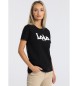 Lois Jeans Kurzarm-T-Shirt mit Puffprint schwarz