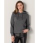 Lois Jeans Grafica Cut Out Kapuzenpulli grau