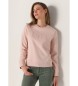 Lois Jeans Felpa rosa con stampa Puff