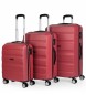 ITACA 4 Wheeled Rigid Travel Bag Set T71600 coral -55x39x20cm