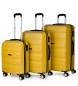 ITACA Zestaw walizek podróżnych na 4 kółkach T71600 musztarda -55x39x20cm