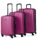 ITACA Ensemble de valise de voyage rigide à 4 roues 71100 Lila -55x65x75cm- -55x65x75cm-.  