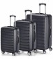 ITACA Zestaw walizek podróżnych na 4 kółkach 71200 Czarny -55x65x75cm- Zestaw walizek podróżnych na 4 kółkach