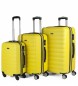 ITACA Zestaw walizek podróżnych na 4 kółkach 71200 Żółty -55X65X75Cm- 4 kółka  