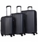 ITACA Set di Valigie Rigide da Viaggio con 4 Ruote T71500 Nero -55x38x20cm-