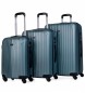 ITACA Set di valigie rigide da viaggio a 4 ruote T71500 acquamarina -55x38x20cm