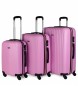 ITACA Set di valigetta da viaggio a 4 ruote con rivestimento rigido T71500 rosa -55x38x20cm