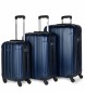 ITACA Zestaw 4 walizek na kółkach 771100 navy -55x37x20cm