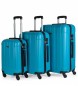 ITACA Zestaw 4 walizek na kółkach 771100 turkusowy -55x37x20cm