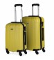 ITACA 4 wheeled hard case set 771115 yellow