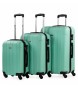 ITACA Zestaw walizek podróżnych na 4 kółkach 55/64/73 cm miętowy