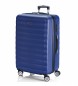 ITACA Large Travel Suitcase 4 Wheels Trolley 71270 Blue -68x47x30cm