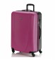 ITACA Stor rejsekuffert XL stiv kuffert med 4 hjul Trolley 71170 Pink -75x50x30cm