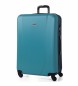 ITACA Large Travel Bag XL Rigid 4 Wheeled Trolley Case 71170 turquoise, anthracite -75x50x30cm