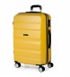 ITACA Trdni potovalni kovček na 4 kolesih T71660 mustard -61x44x26cm